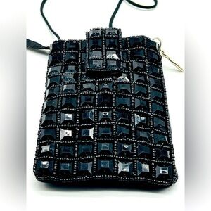 Absolutely stunning slim beaded black crossbody